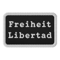 KA Studio Color P1439 – Black / Rectangle 3.5″×2.25″ / V44241 – Vorderansicht | Originalmotiv | Artwork FREIHEIT v03 Patch-Sicherheitsrand