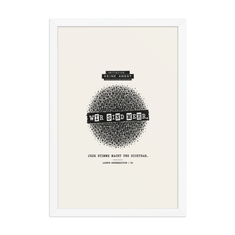 Sonderedition „Wir sind mehr“ – Gerahmtes Poster auf verbessertem mattem Papier · White · enhanced-matte-paper-framed-poster-(in)-white-12x18-front-6aa1ab71a8991.png