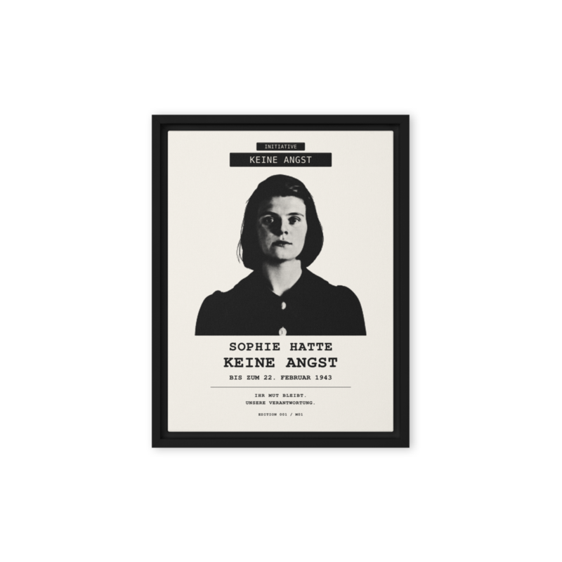 Sophie Scholl – Gerahmte Leinwand · Black · framed-canvas-(in)-black-12x16-front-6aa05cca8d9a0.png