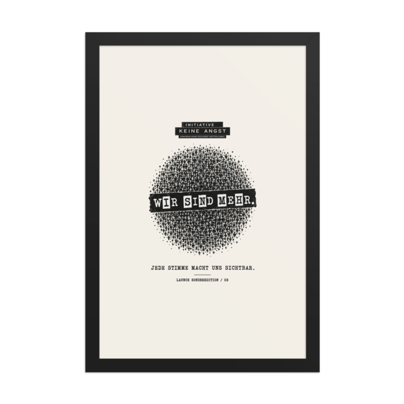 Sonderedition „Wir sind mehr“ – Gerahmtes Poster auf verbessertem mattem Papier · Black · enhanced-matte-paper-framed-poster-(in)-black-12x18-front-6aa1ab2101e2a.png