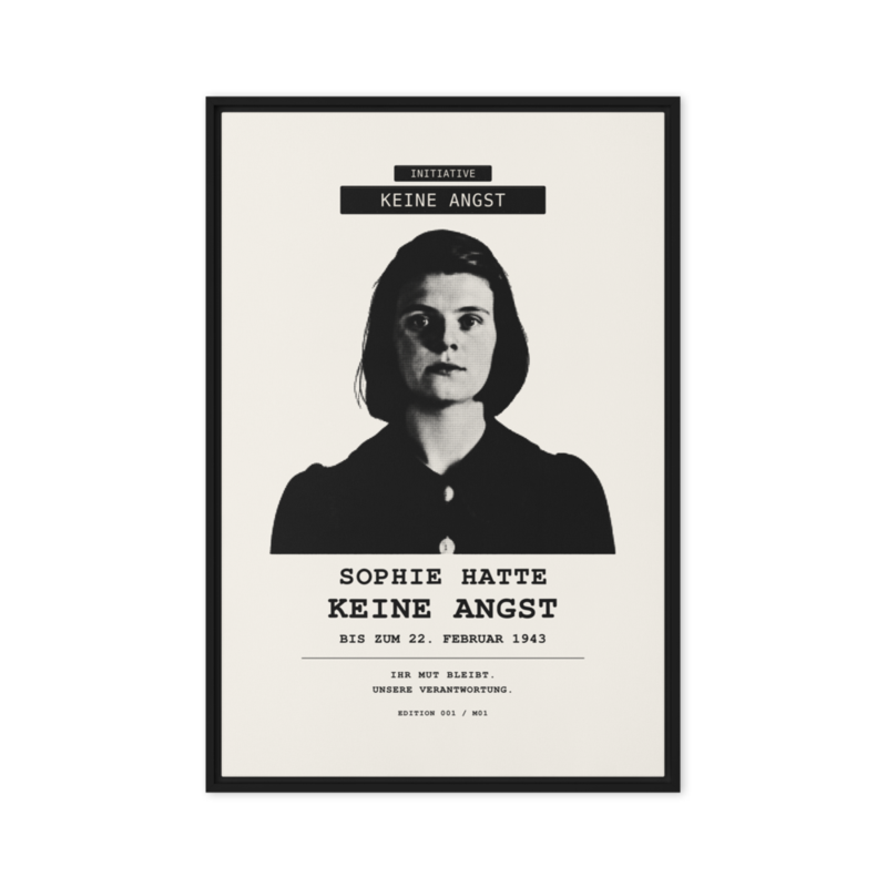 Sophie Scholl – Gerahmte Leinwand · Black · framed-canvas-(in)-black-24x36-front-6aa05d33e27e3.png