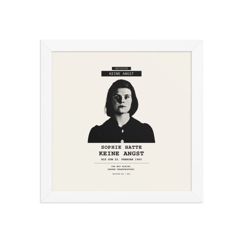 Sophie Scholl – Gerahmtes Poster auf verbessertem mattem Papier · White · enhanced-matte-paper-framed-poster-(in)-white-10x10-front-6aa05aeb4b1cc.png