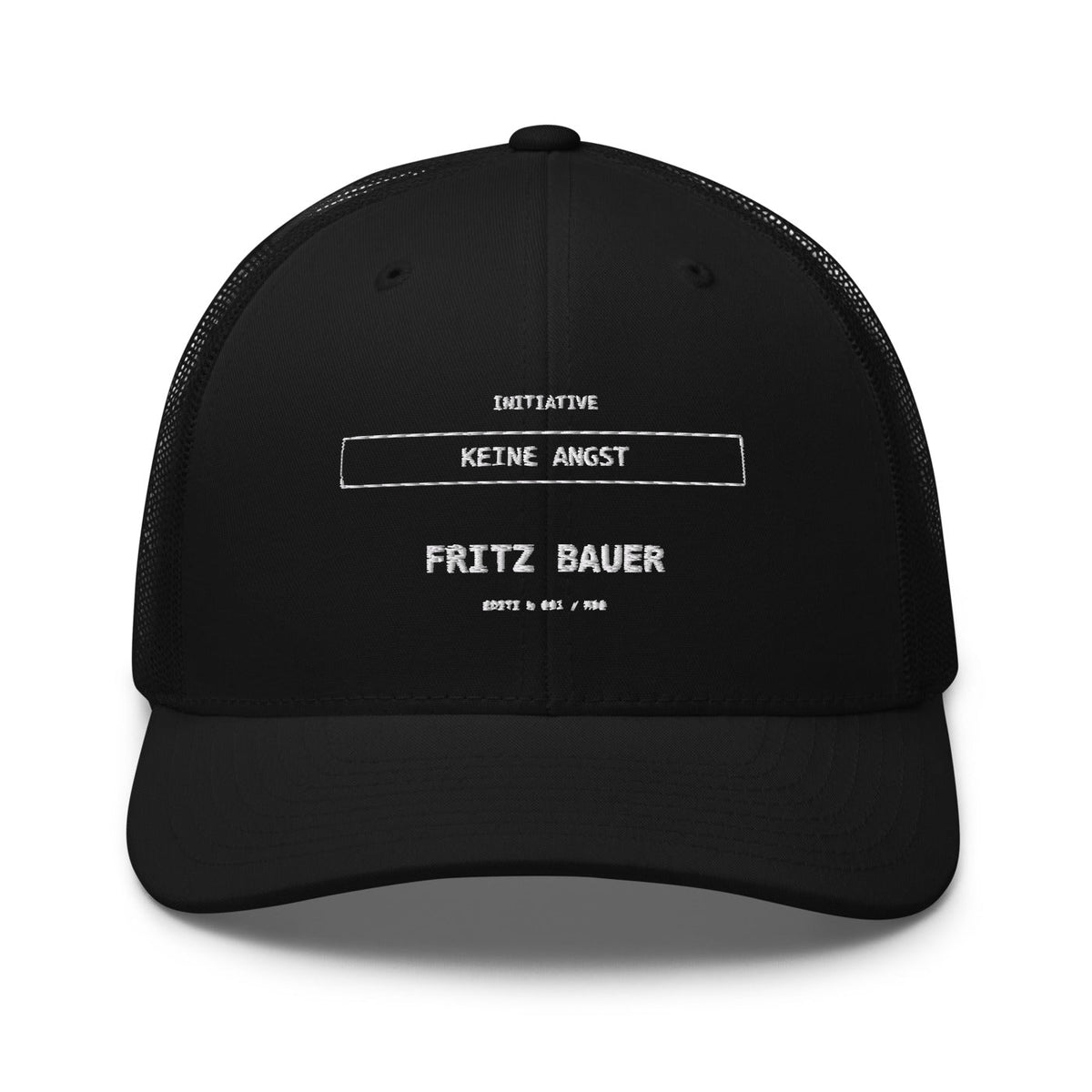 Fritz Bauer – Retro-Trucker-Cap – Black – großes Original-Stickmotiv