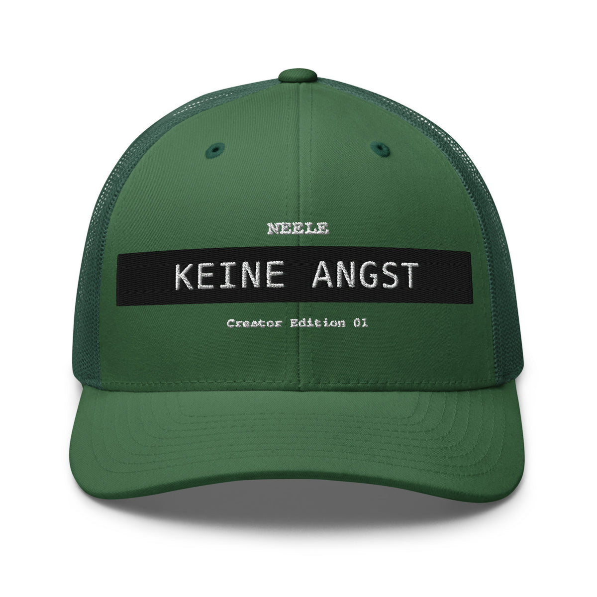 Neele – Retro-Trucker-Cap · Evergreen · Vorderansicht | Originalmotiv
