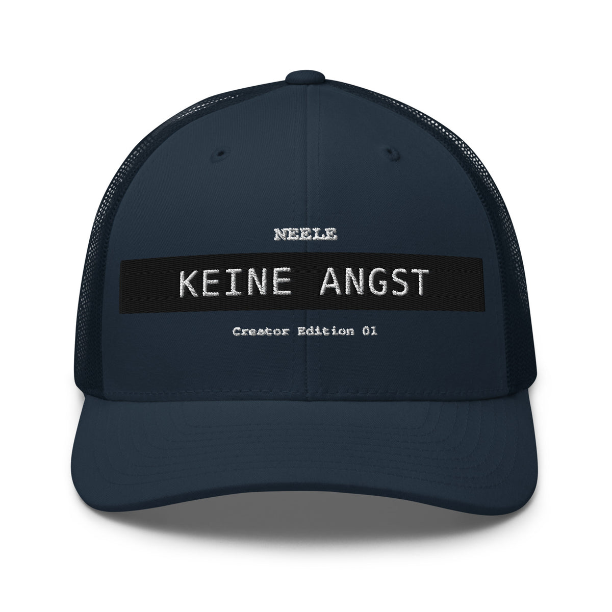 Neele – Retro-Trucker-Cap · Navy · Vorderansicht | Originalmotiv