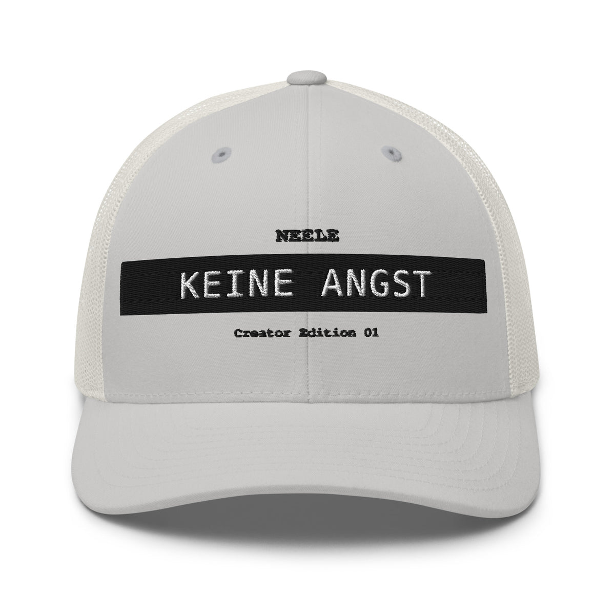 Neele – Retro-Trucker-Cap · Silver · Vorderansicht | Originalmotiv