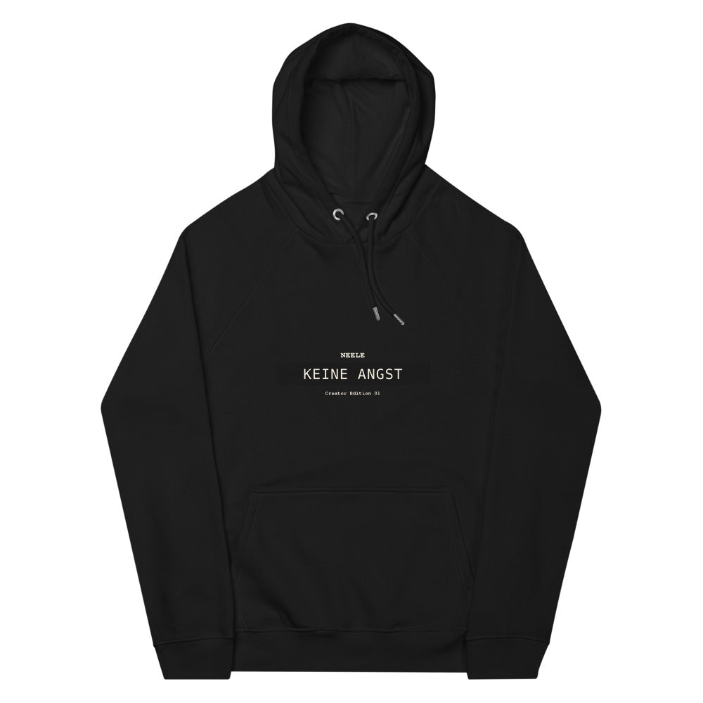 Neele – Unisex Bio-Raglan-Hoodie · Black · Vorderansicht | Originalmotiv