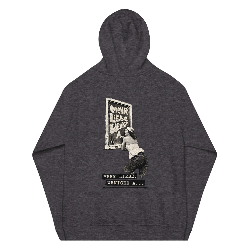 Neele – Unisex Bio-Raglan-Hoodie · Charcoal Melange · Rückansicht | Originalmotiv