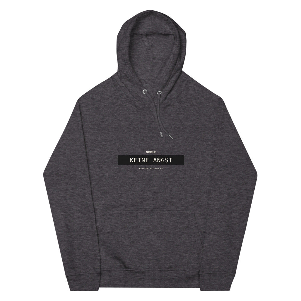 Neele – Unisex Bio-Raglan-Hoodie · Charcoal Melange · Vorderansicht | Originalmotiv