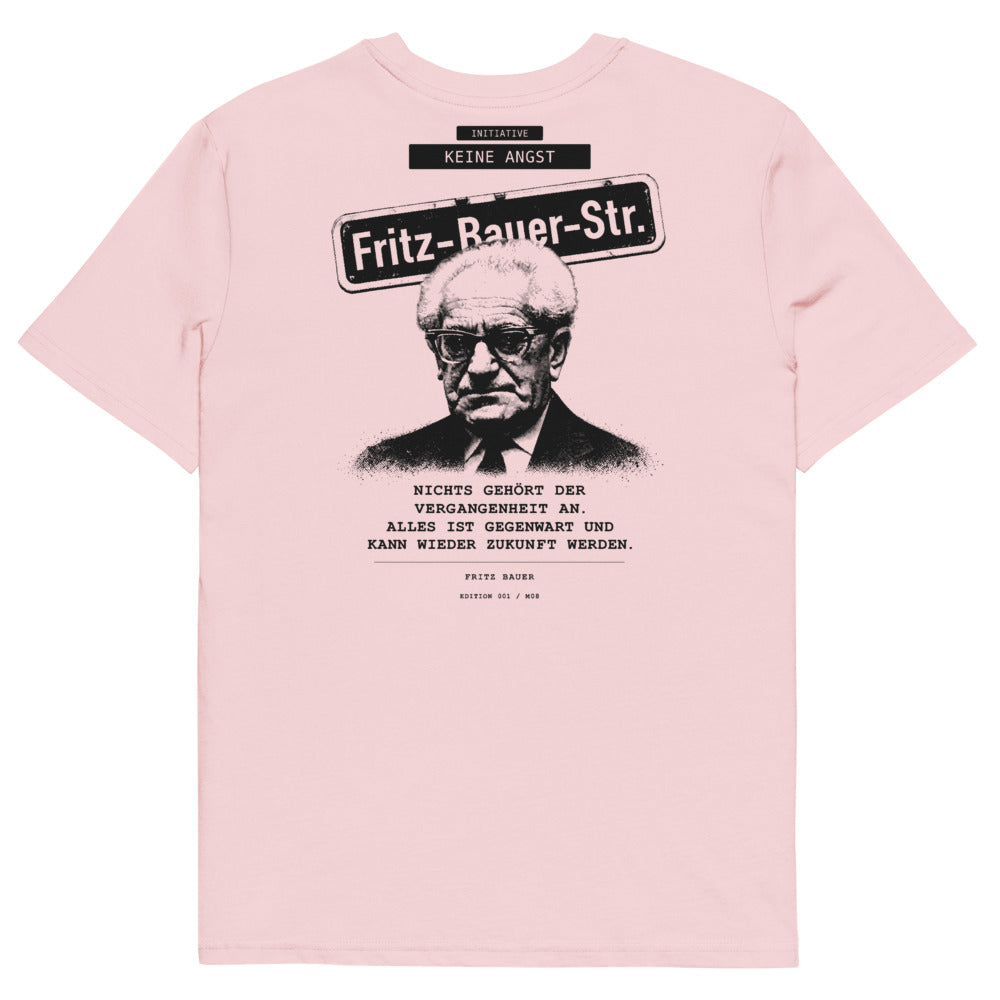 Fritz Bauer – Unisex T-Shirt aus Bio-Baumwolle Creator 2.0 – Cotton Pink – Rückansicht | Originalmotiv