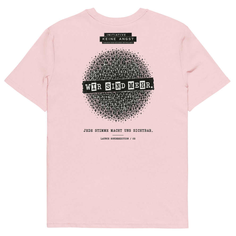 Sonderedition „Wir sind mehr“ – Unisex T-Shirt aus Bio-Baumwolle Creator 2.0 – Cotton Pink – Rückansicht | Originalmotiv