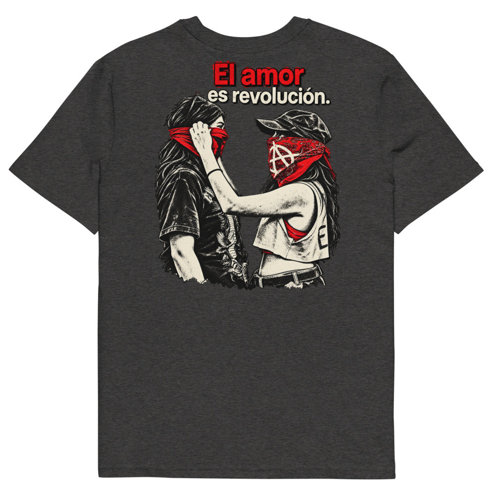 KA Studio Color P456 – Dark Heather Grey – Rückansicht | Originalmotiv | Artwork EL AMOR V01 / Maximale Rueckendruckflaeche