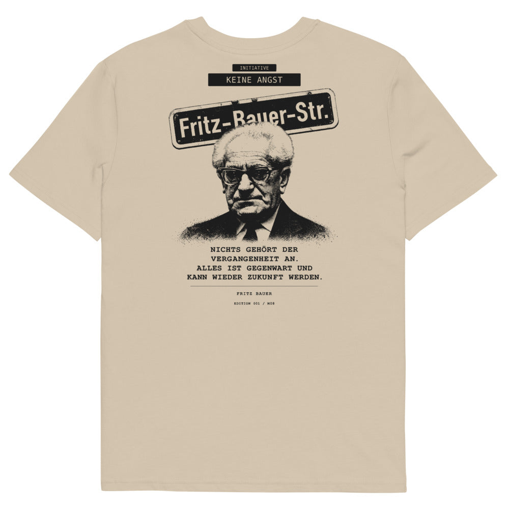 Fritz Bauer – Unisex T-Shirt aus Bio-Baumwolle Creator 2.0 – Desert Dust – Rückansicht | Originalmotiv