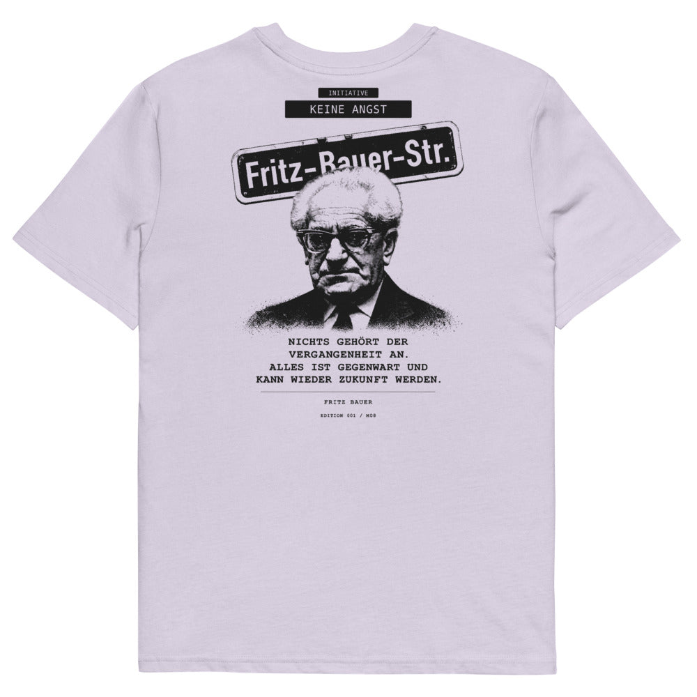Fritz Bauer – Unisex T-Shirt aus Bio-Baumwolle Creator 2.0 – Lavender – Rückansicht | Originalmotiv