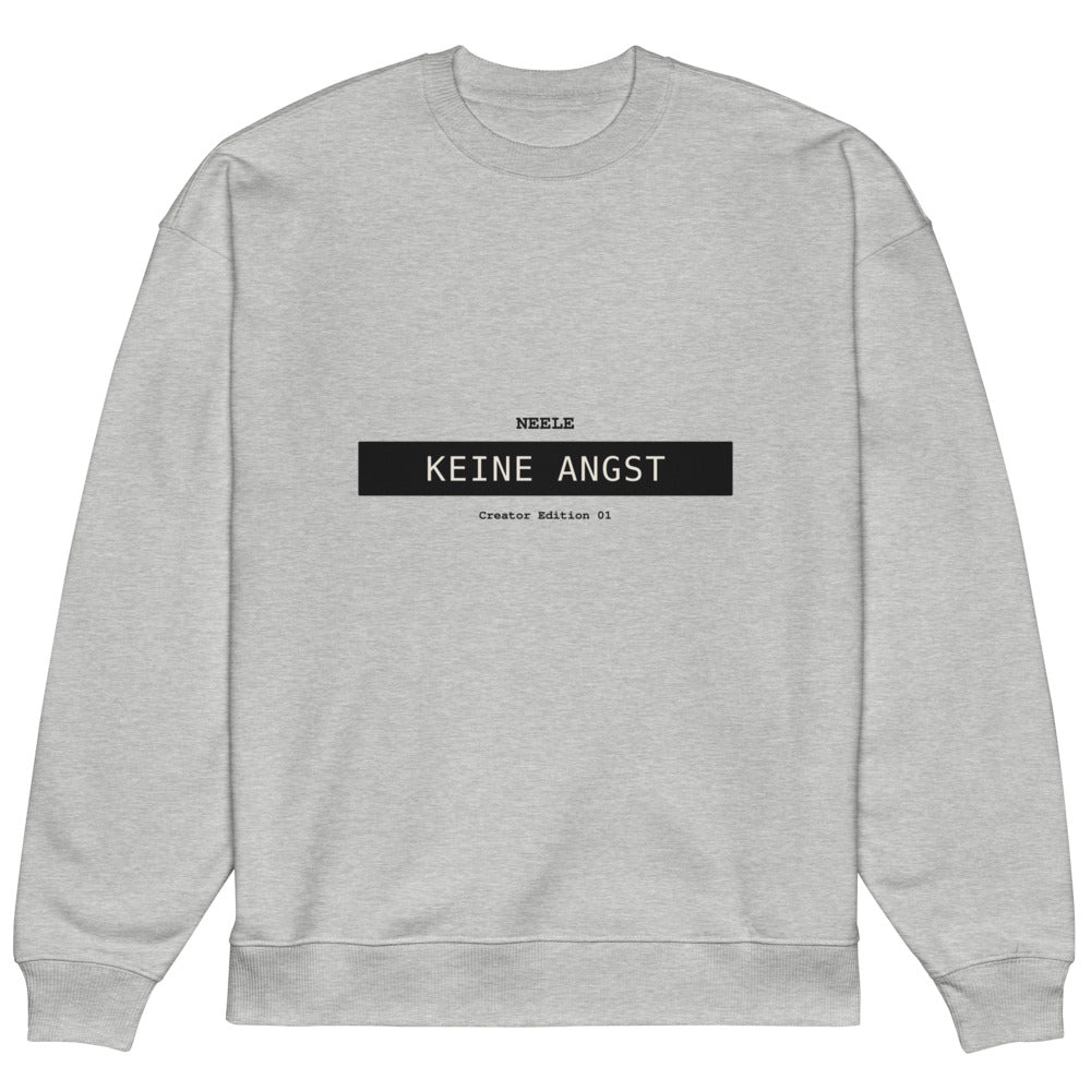 Neele – Oversized Unisex Bio-Pullover · Heather Grey · Vorderansicht | Originalmotiv