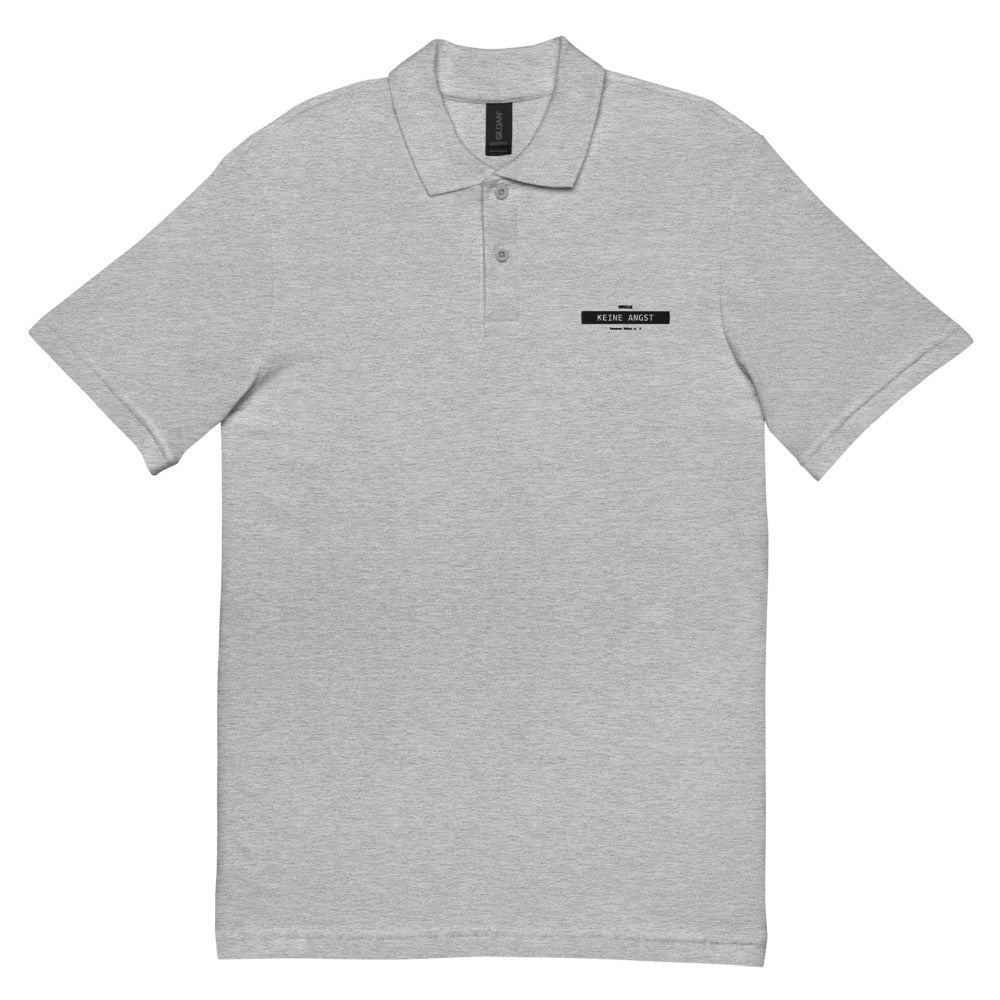 Neele – Unisex Piqué-Poloshirt · Sport Grey · Vorderansicht | Originalmotiv